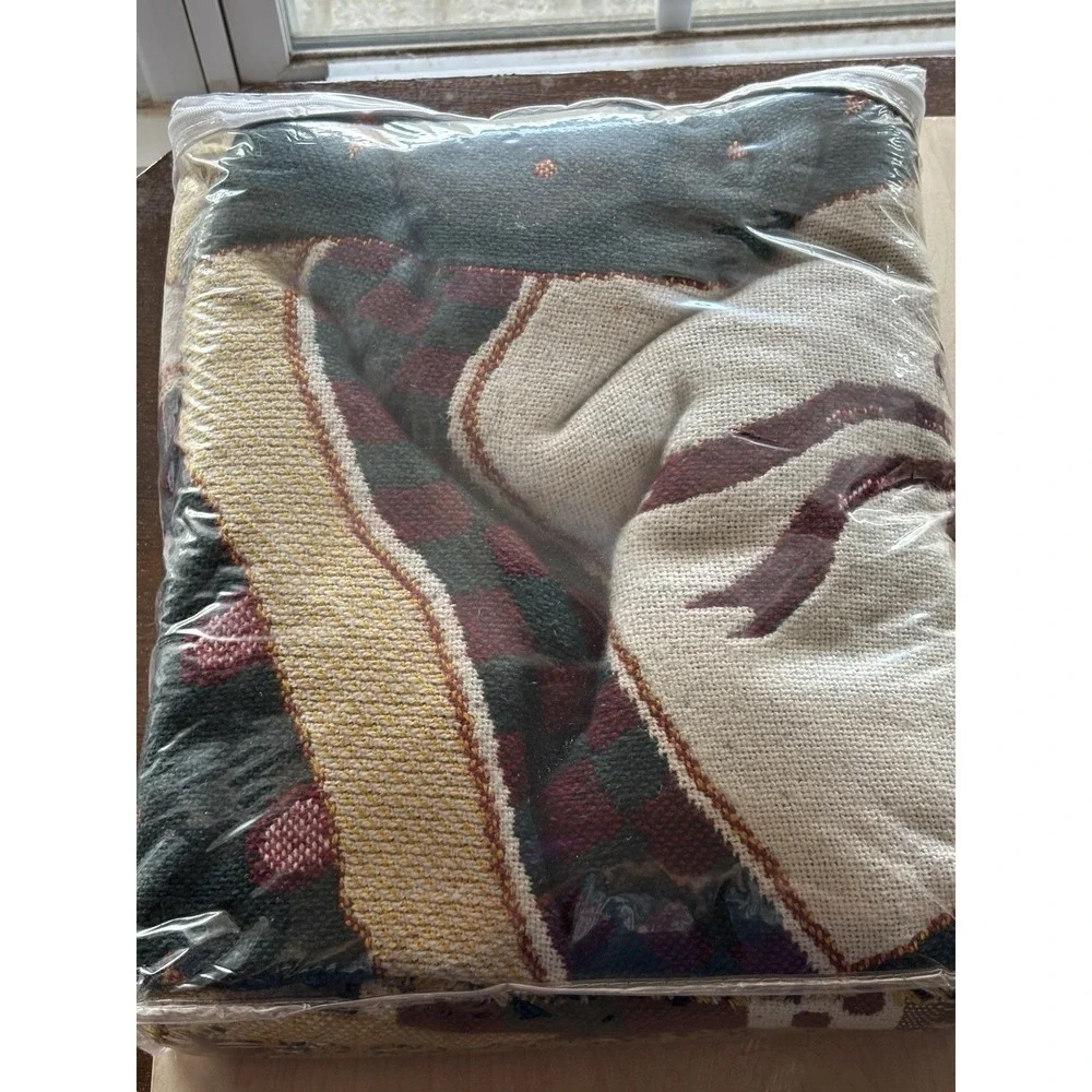 Favorite Angel Christmas Throw Afghan Tapestry NIP Goodwin Weavers Cotton 48x67